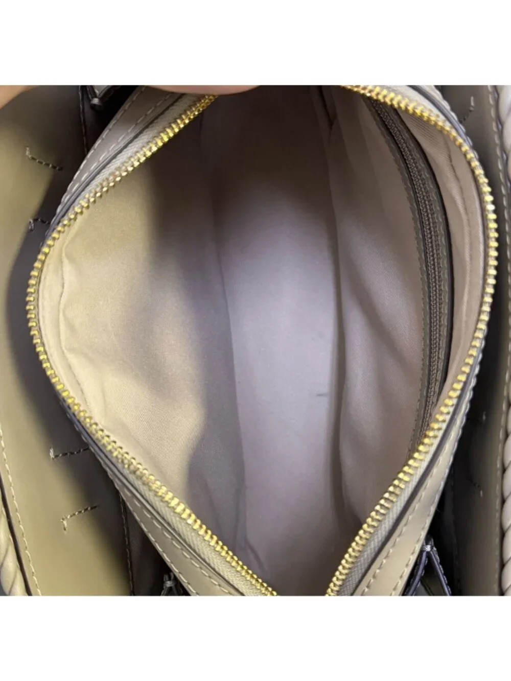 Michael Kors Taupe Crossbody Bag Gold Hardware Adjustable Strap